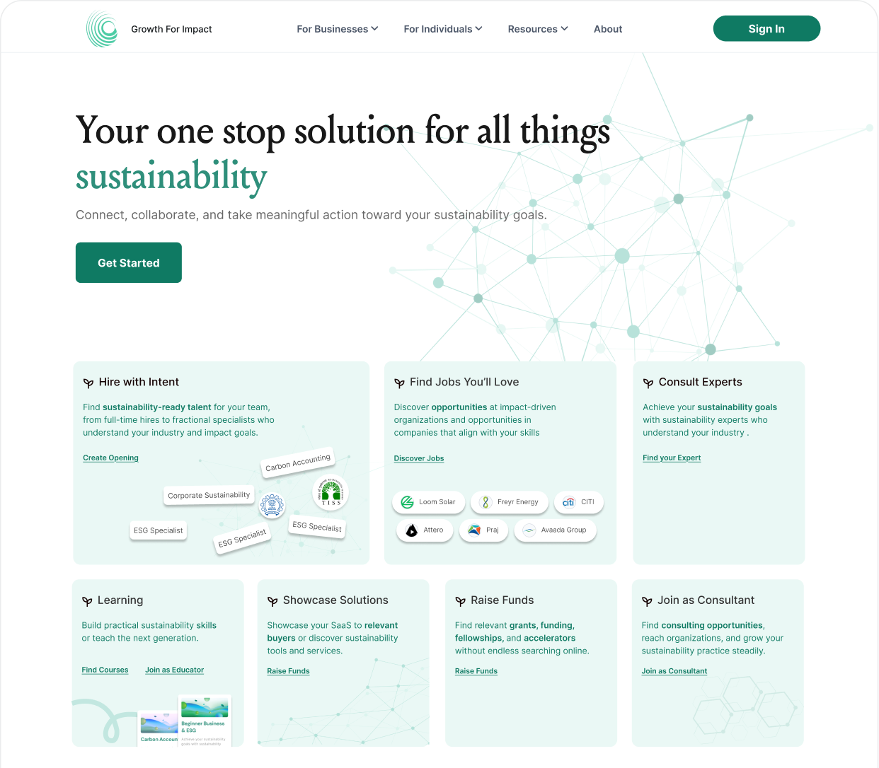 Second approach with one primary call to action and service explainer cards